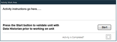 Activity Work Area dialog