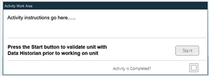 Activity Work Area dialog