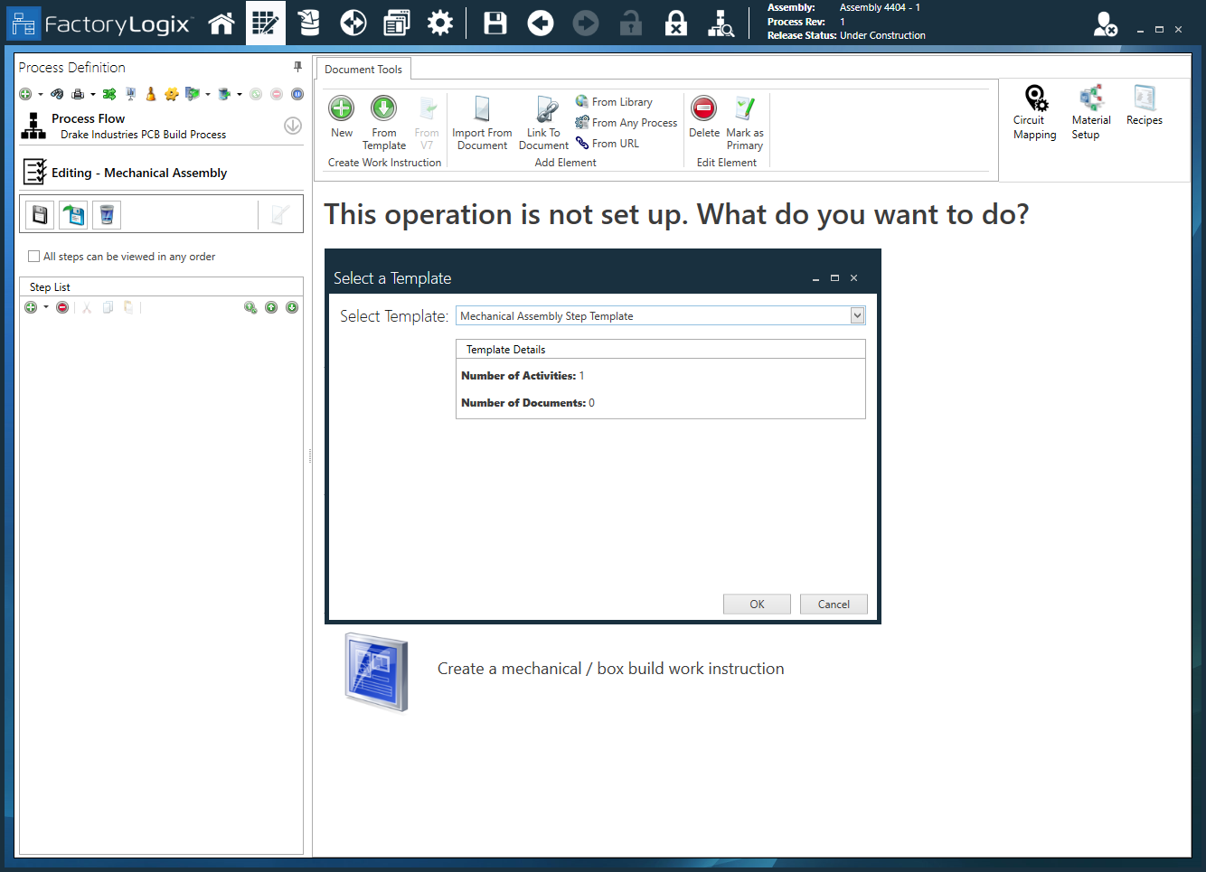Create a step from a template