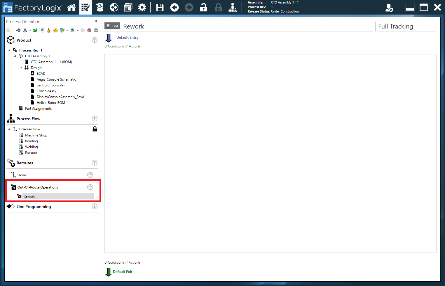 Out-Of-Route Operation - Rework