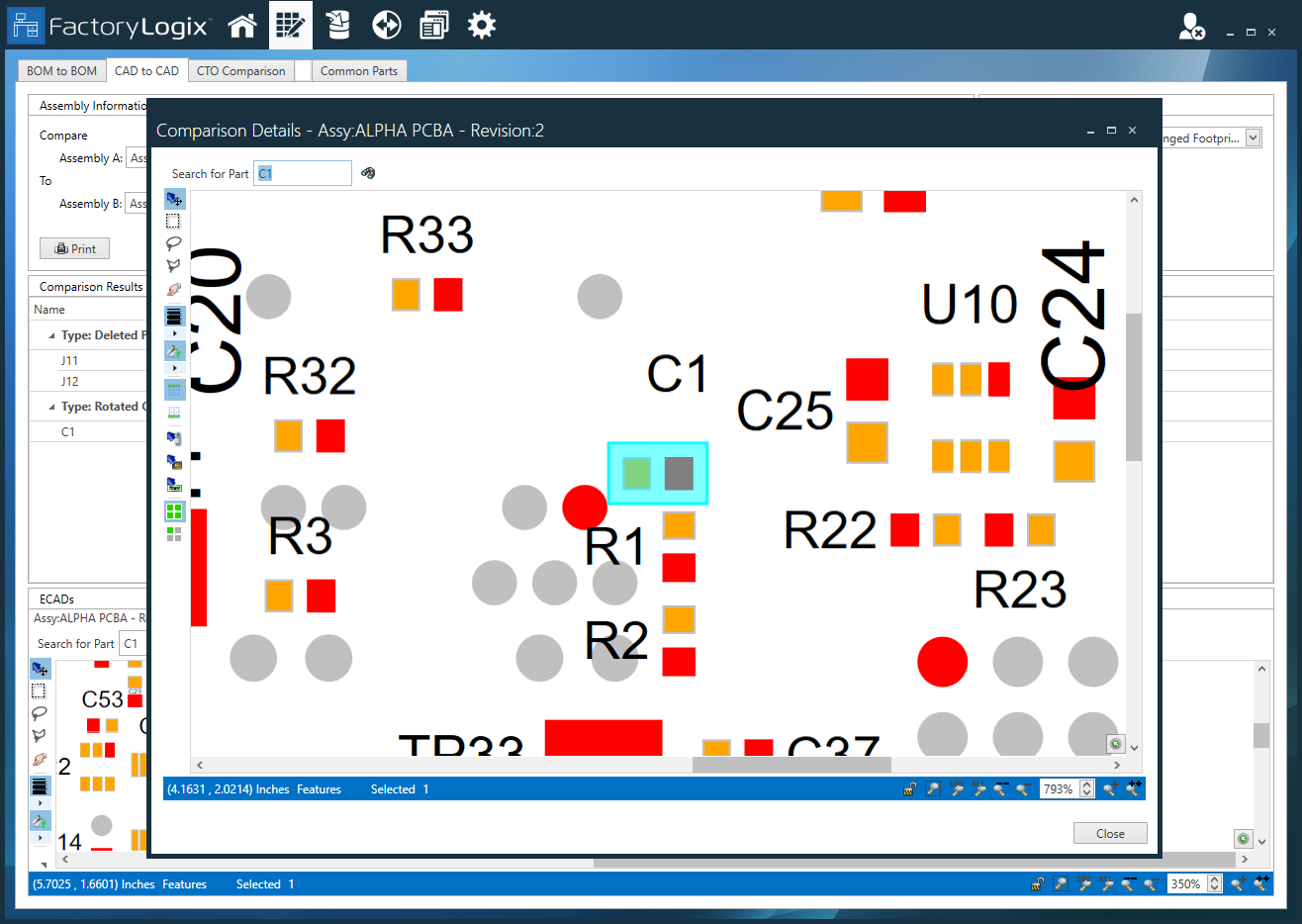 CAD comparison details