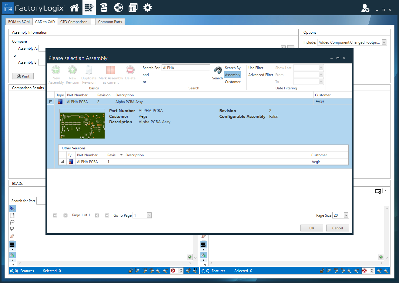 Please select an Assembly dialog