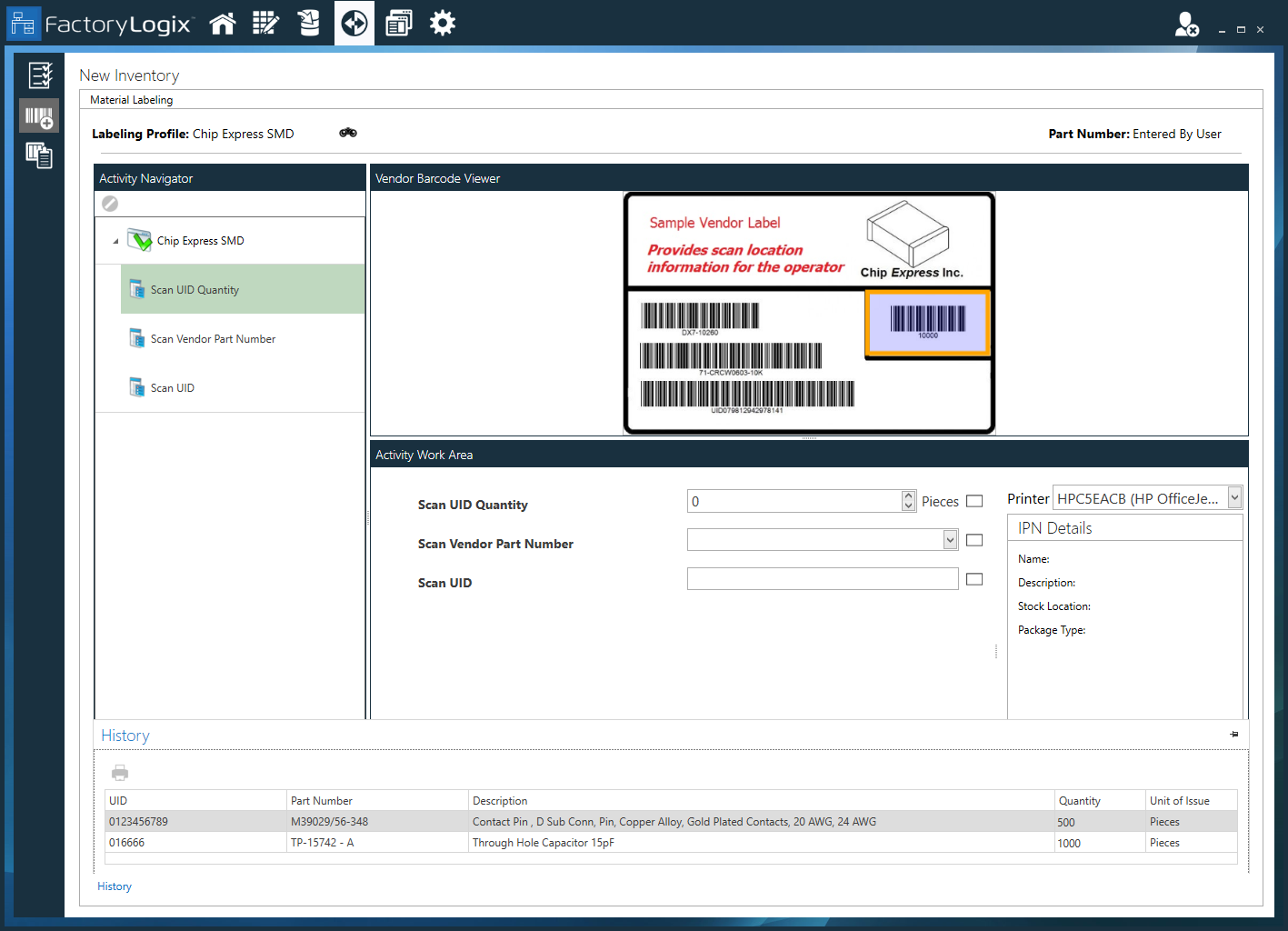 Material History - Inventory