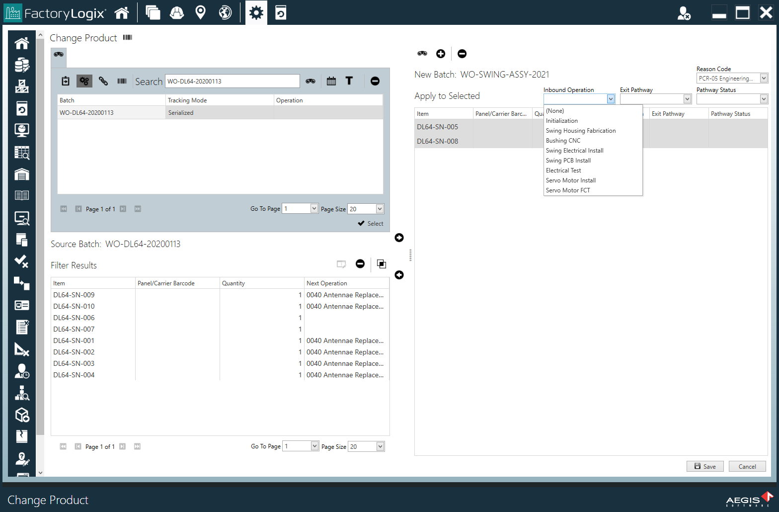 Destination batch - Inbound Operation
