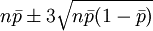Formula for np chart control limits