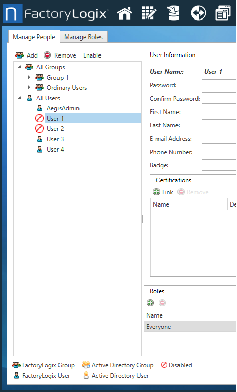 Enable users or groups