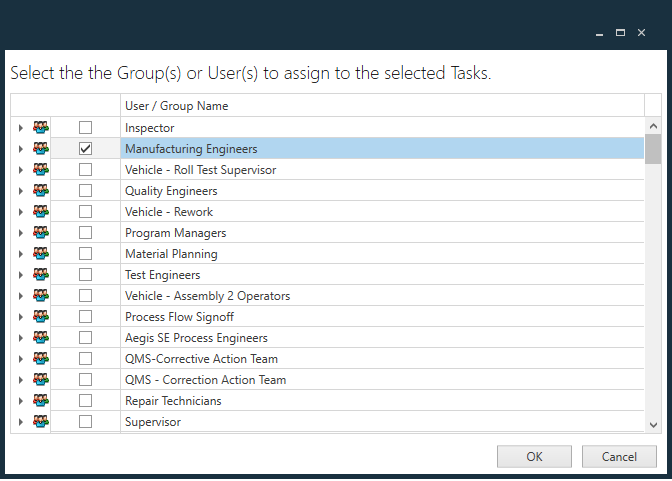 Assign tasks to a group 