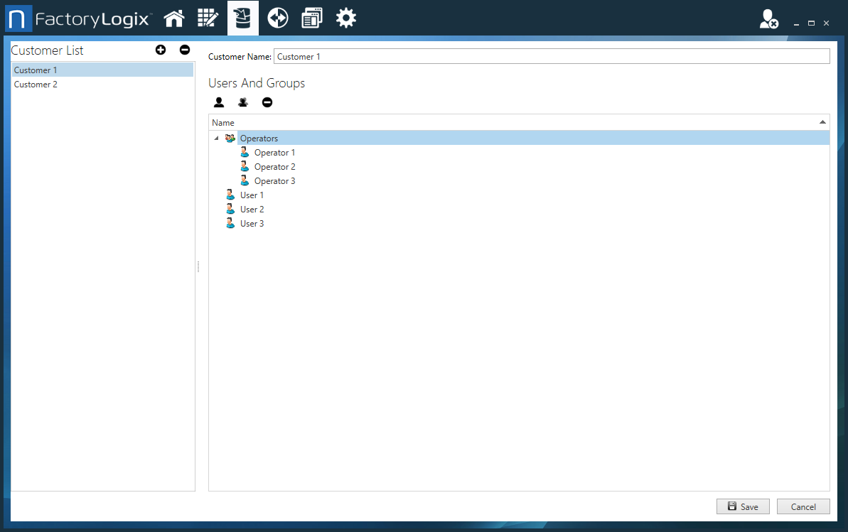 Add or delete a user or group for a customer