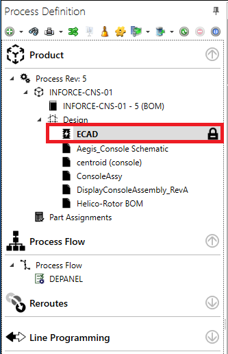 ECAD padlock icon to indicate editing
