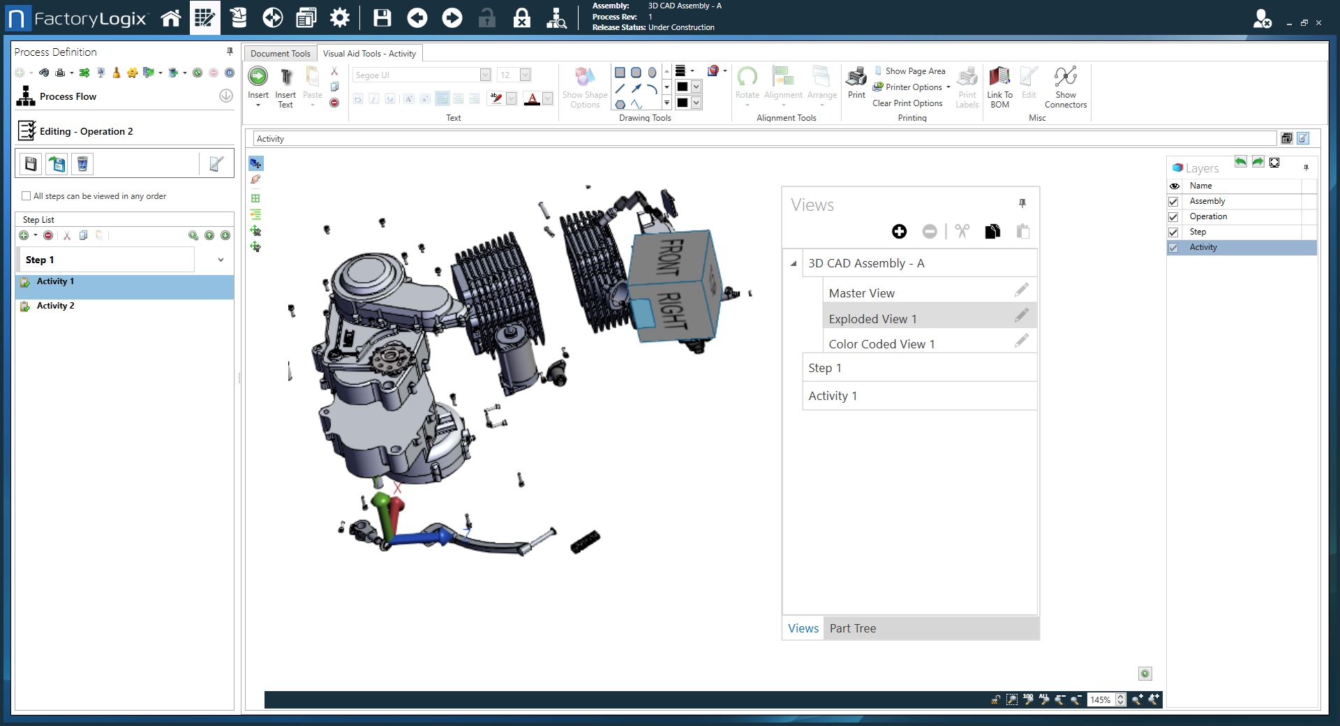 Visual aid layer control
