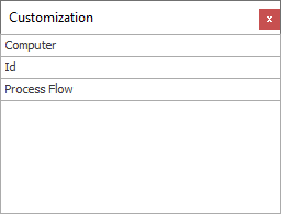 Customization dialog