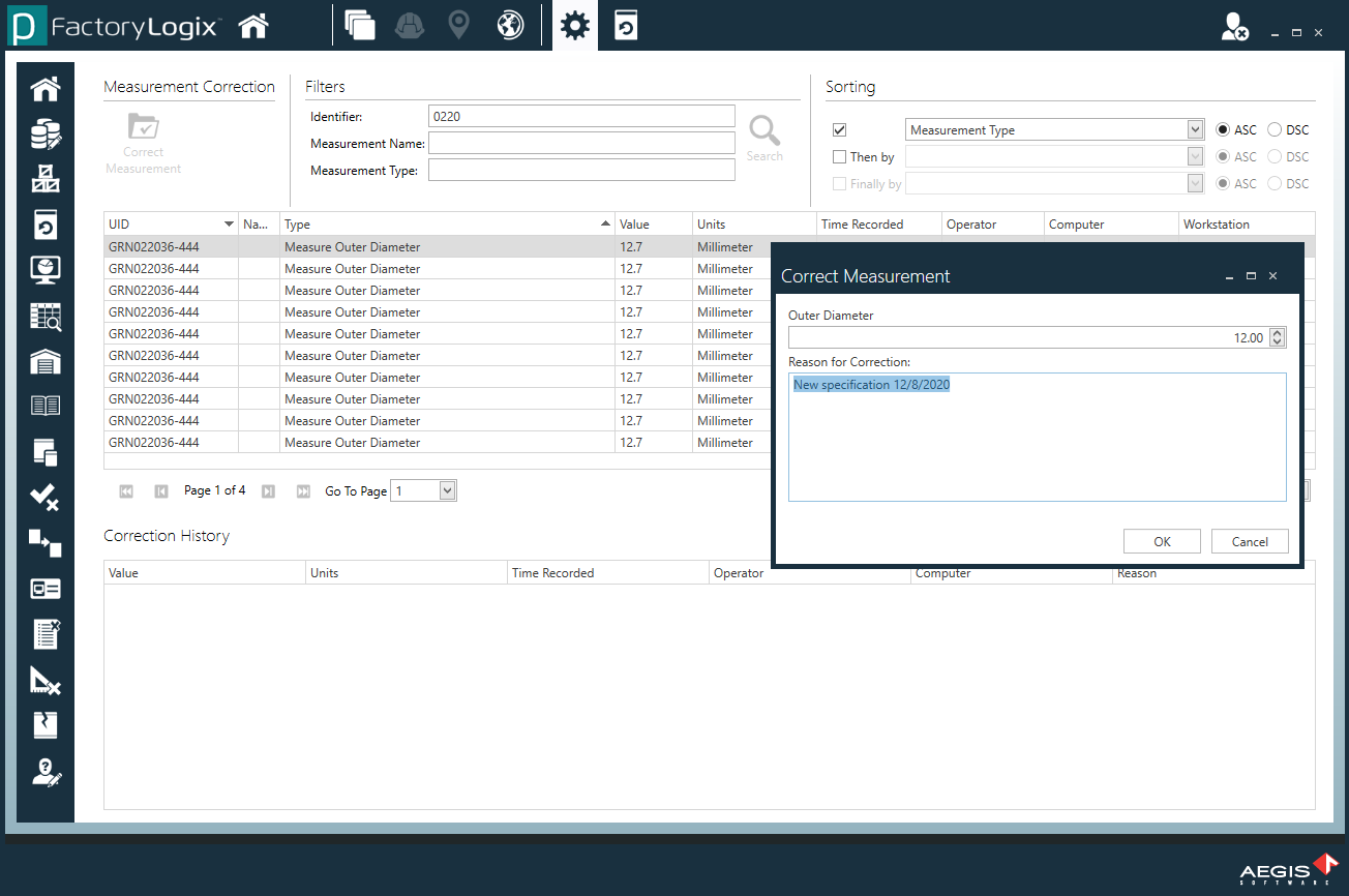 Measurement Correction (Production)