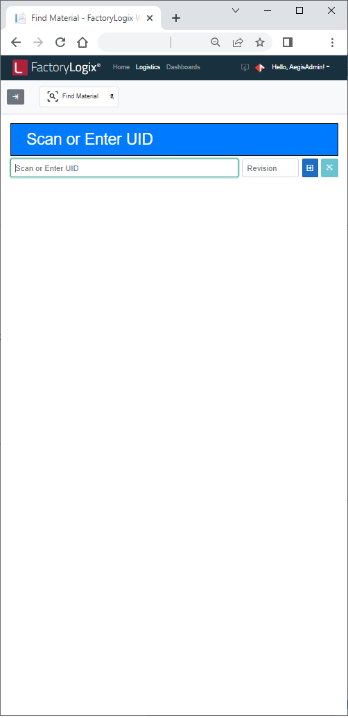 Select Find Material on the left side of the window