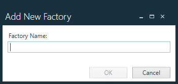 Add New Factory dialog