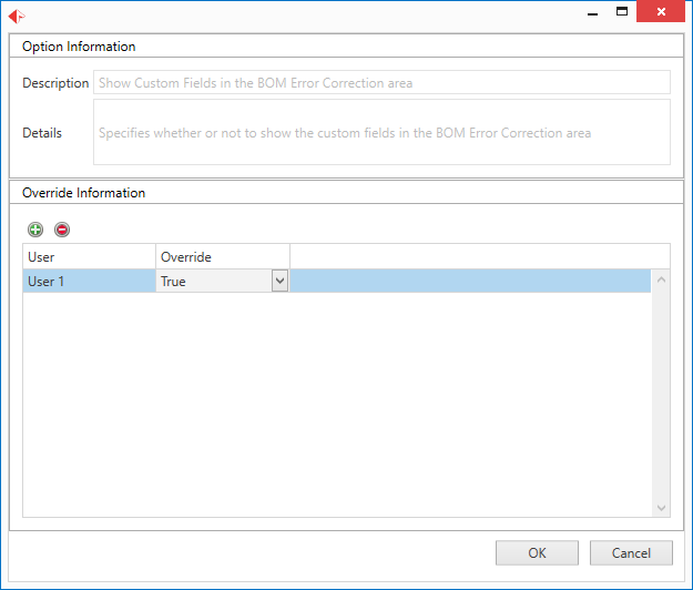 Select an override user