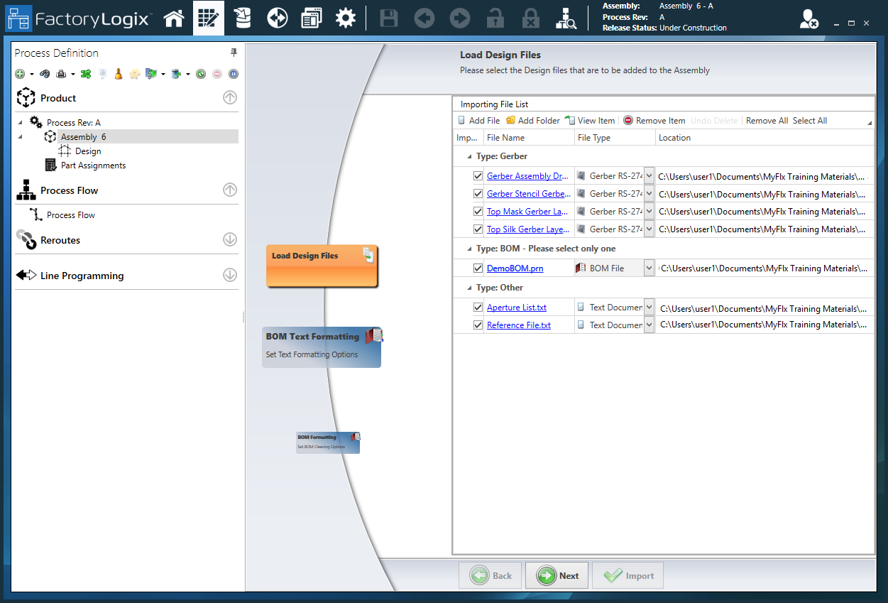 Load Gerber Design Files page