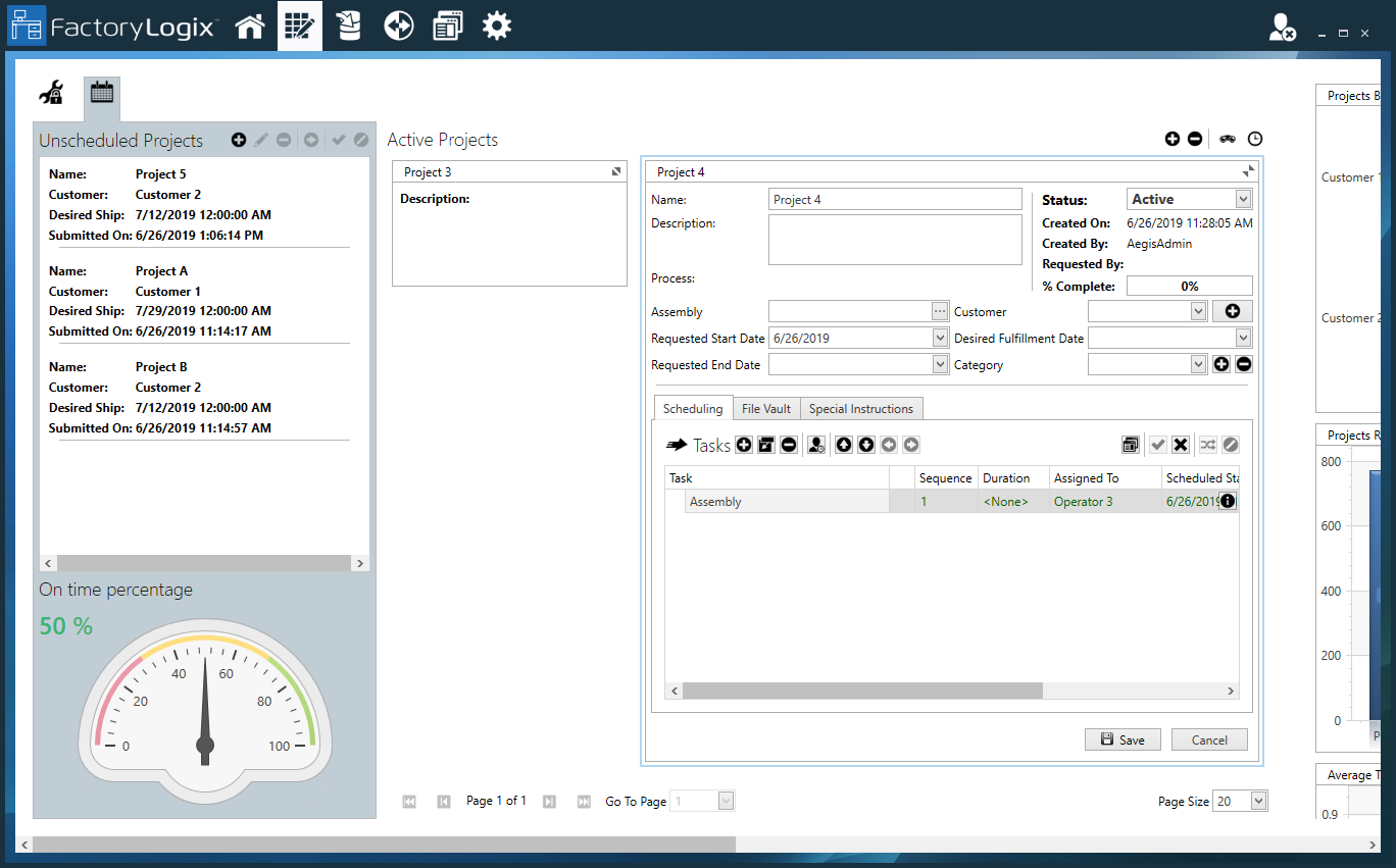 Project Details view
