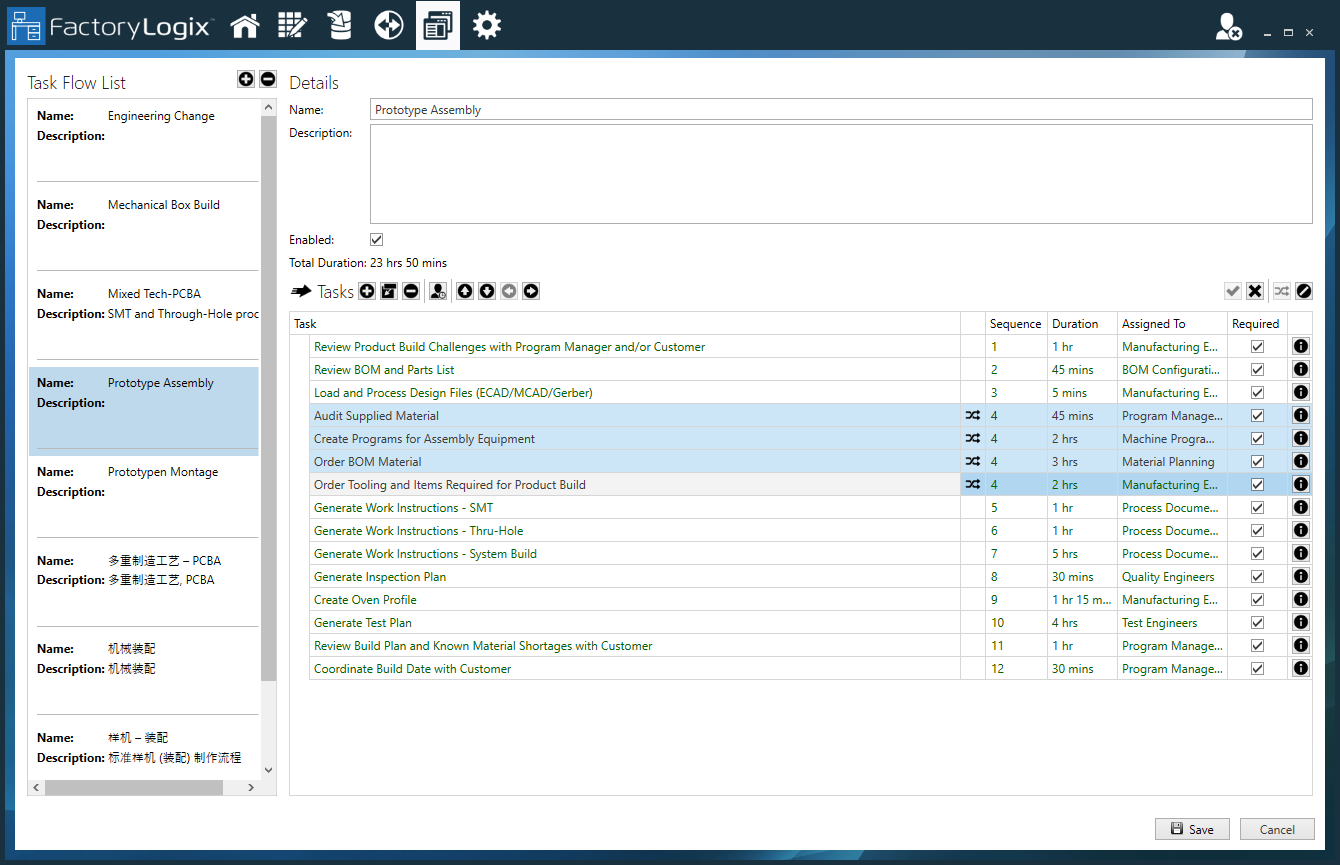 Tasks grouped in Any mode
