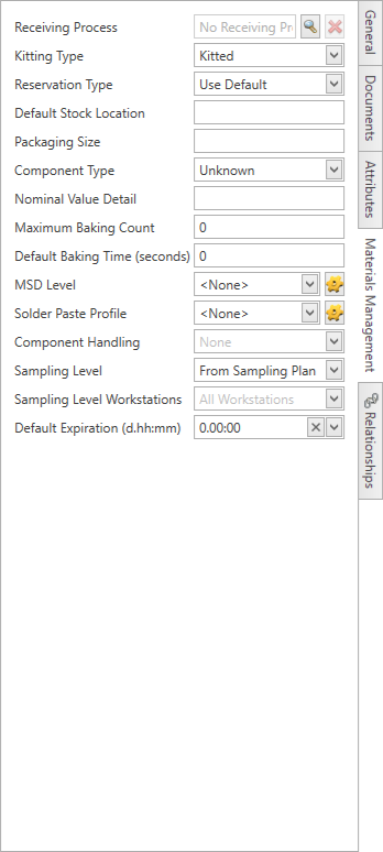 IPN Materials Management tab options