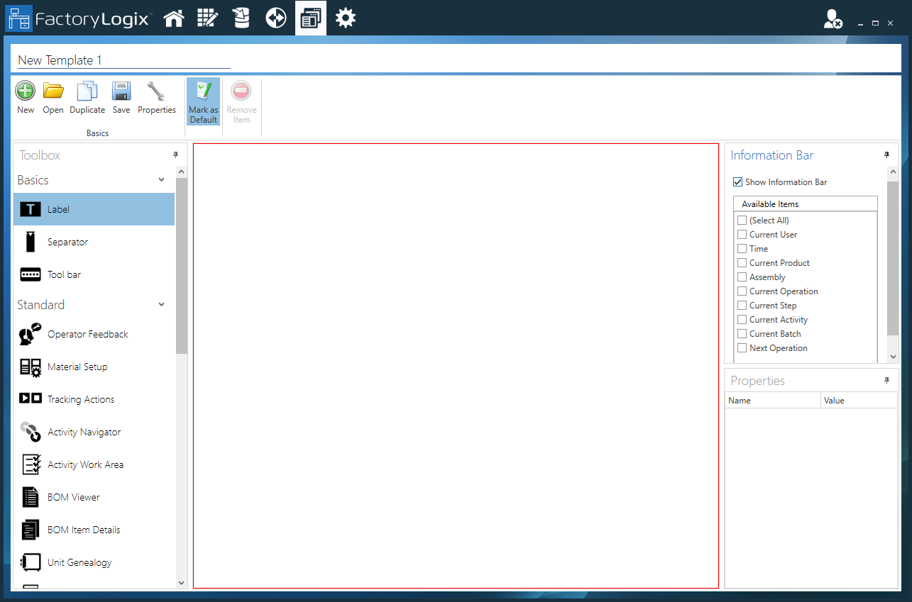 New Operator Interface template