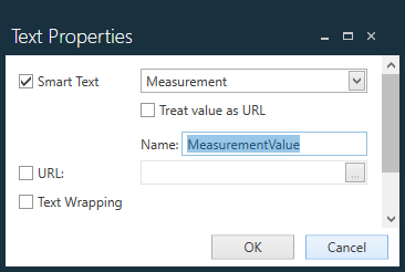 Measurement Smart Text tag properties