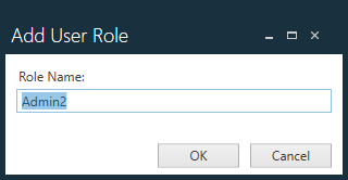 Add User Role dialog