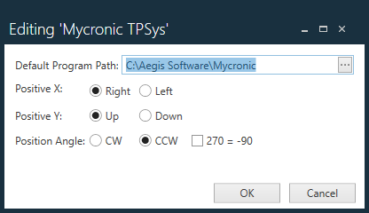 Mycronic Default Program Path