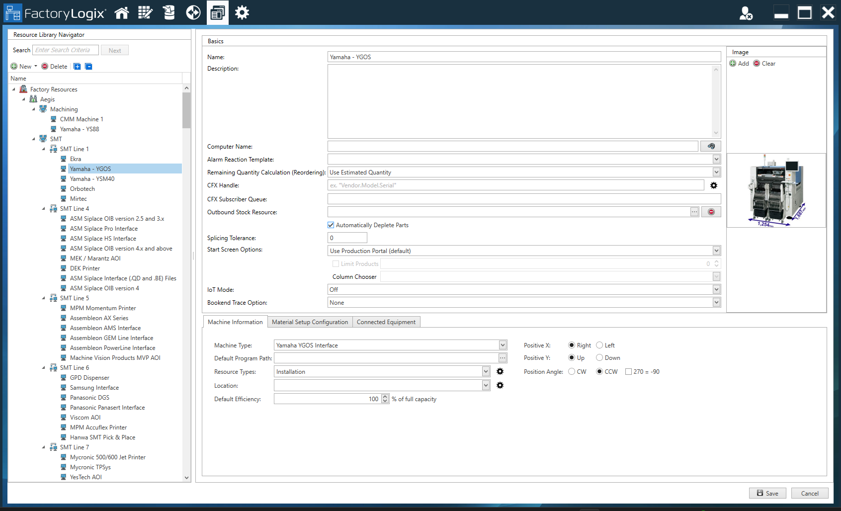 Resource Library Navigator add a machine type