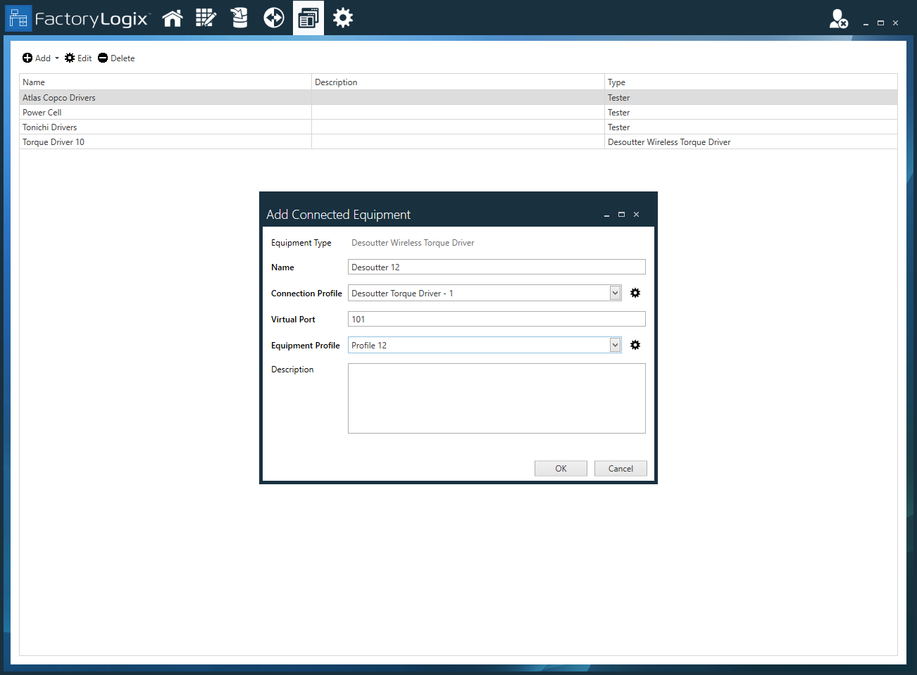 Add Connected Equipment