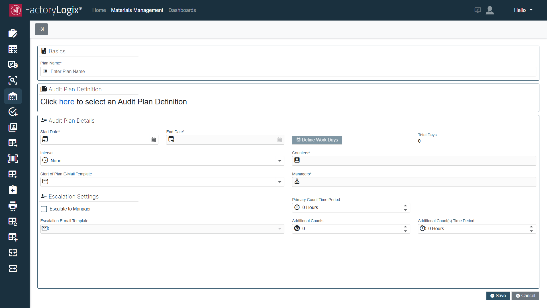 Add inventory plan window