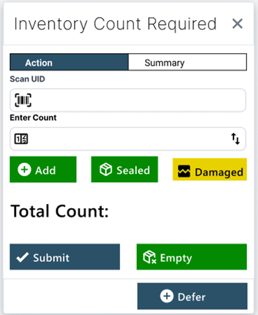 Counting tasks: Inventory By Exception