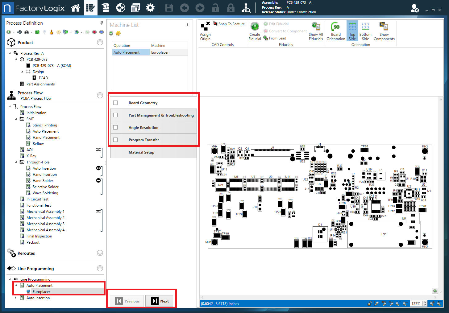 Europlacer machine programming