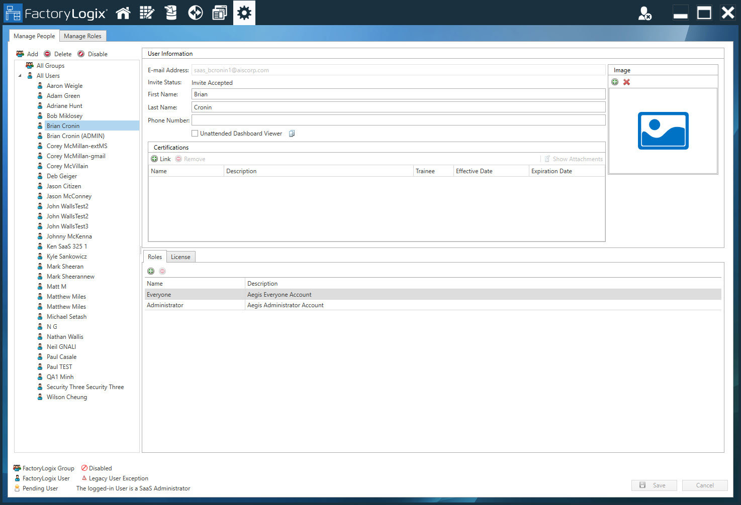 Add a new user dialog