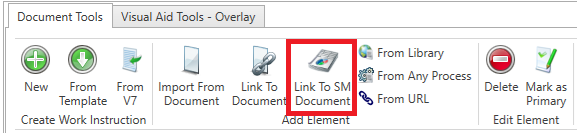Link to SM Document button