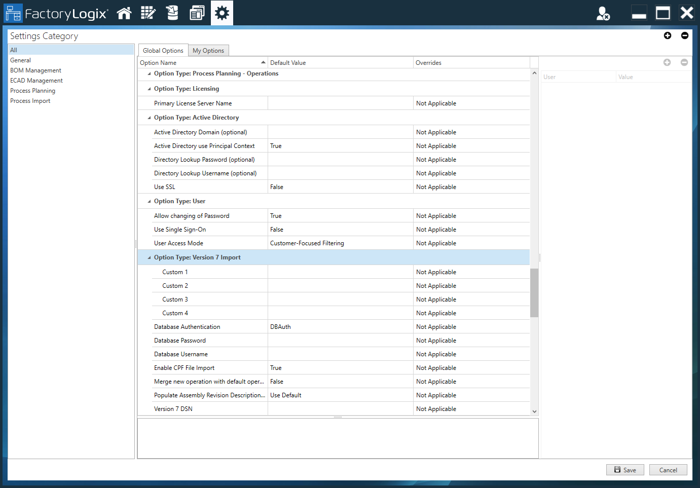 Option Type Version 7 Import