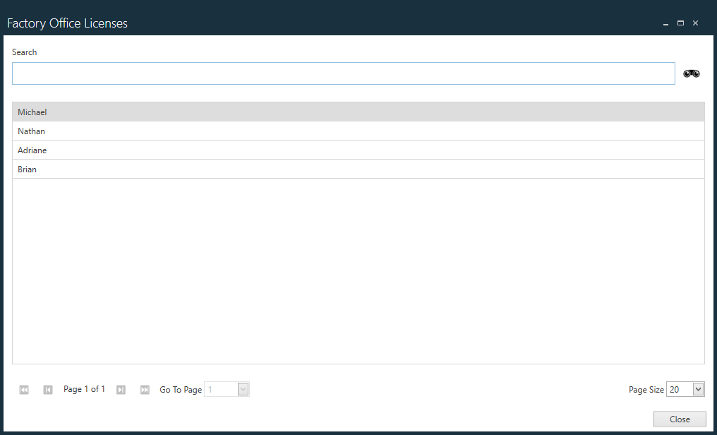 View and search for assigned licenses