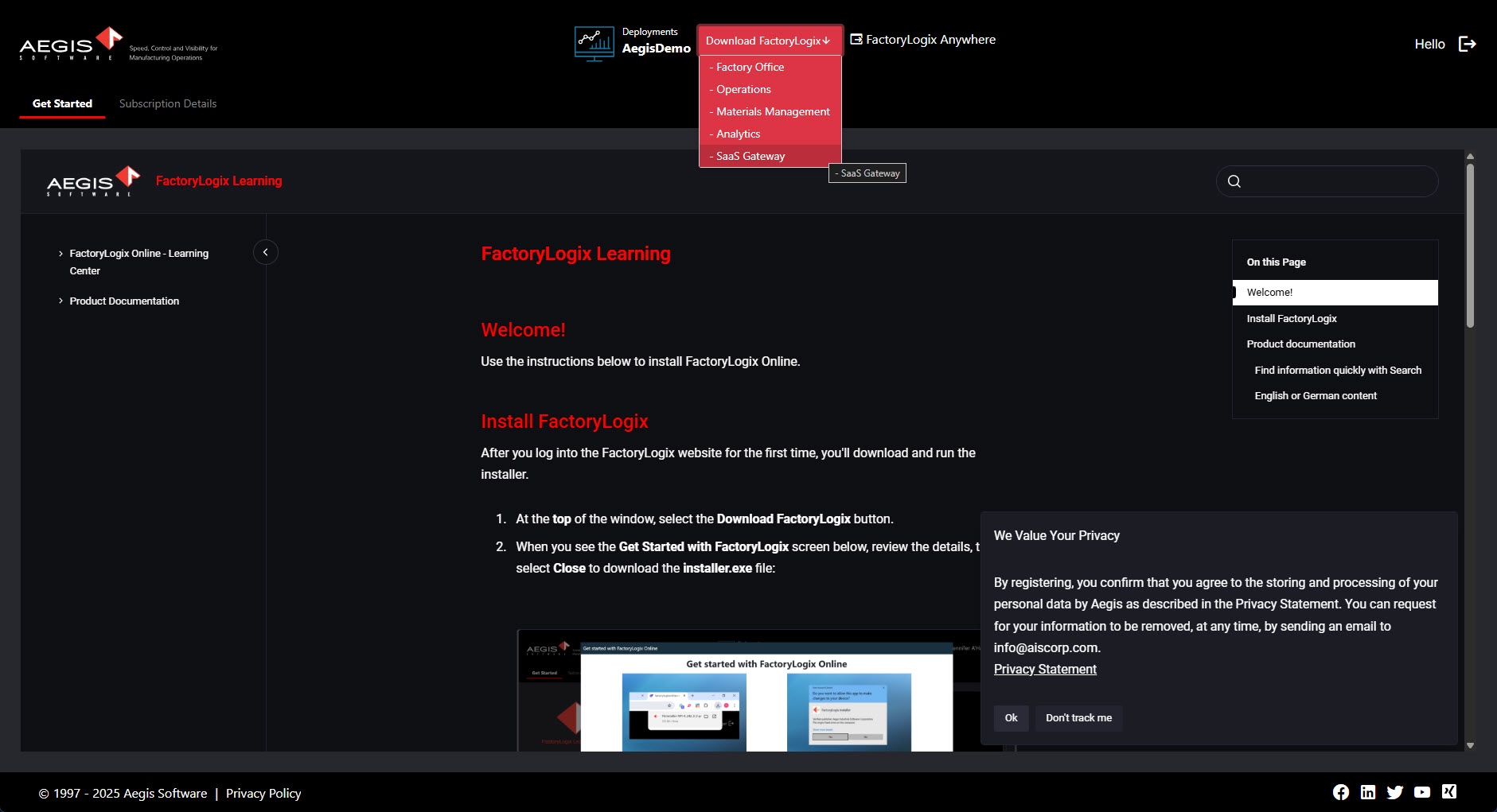 SaaS Gateway - Download Selector
